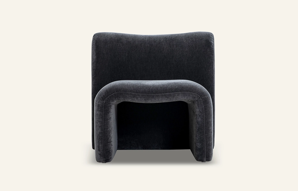 Miglio minimalist BLACK Fabric Lounge chair living room M199 1