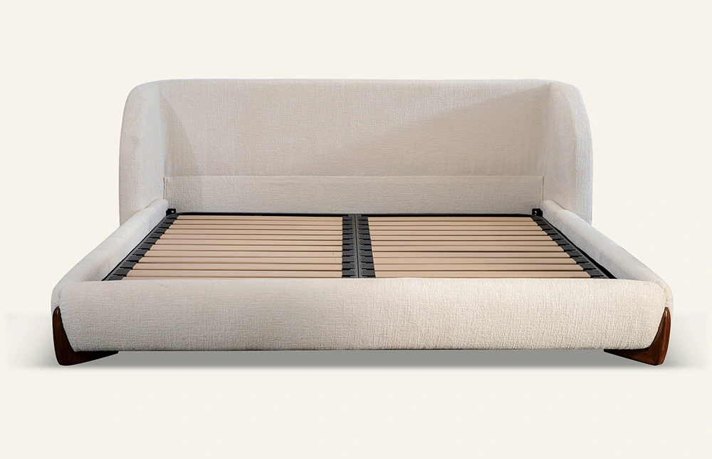 Athena Fabric Upholstery Queen Bed With Wooden Legs L905 1