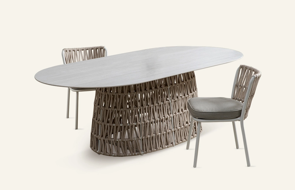Nest Woven Outdoor Metal Dinging table and chairs set HB74-54 1