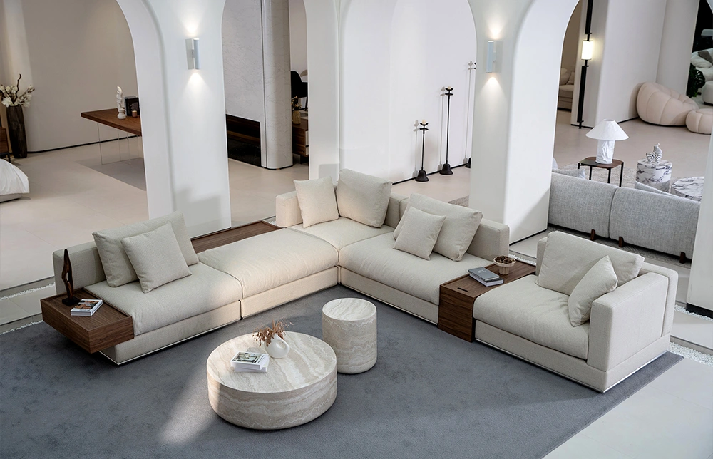 Hestia Minimalist Large l Schnittsofa mit Tisch m138 1