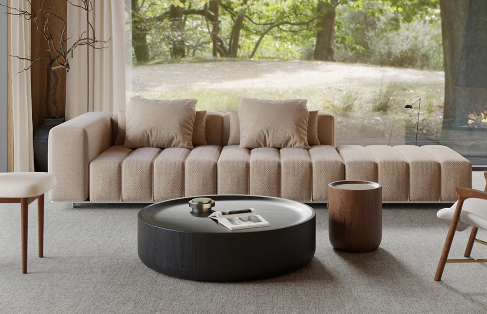 Piyano minimalist bej modüler kanepe oturma odası M131-A 1