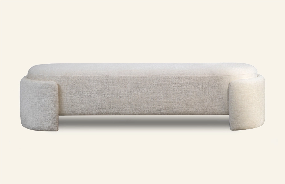 Banc de lit rembourré beige minimaliste pour chambre à coucher L918-A 1