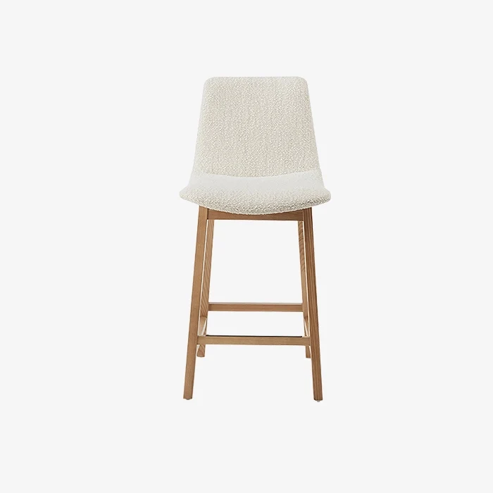 現代白色酒吧&櫃檯凳，帶木基地的廚房&餐廳 1