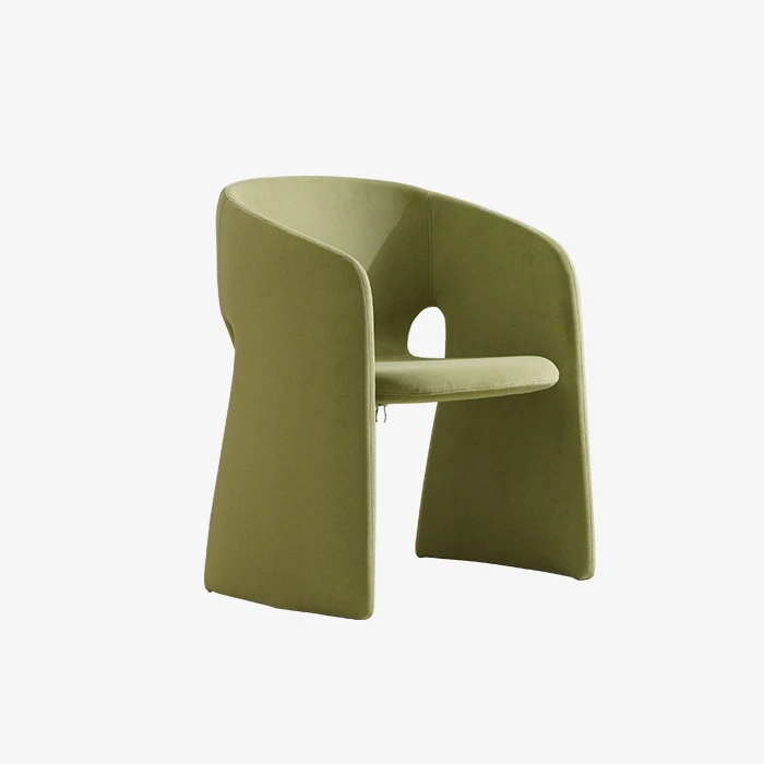 Sillón de comedor italiano moderno de terciopelo verde 1