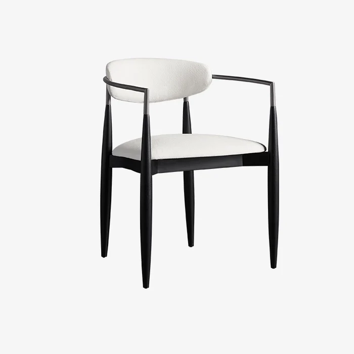 Modern White Metal Dining Room Chairs With Arms 1