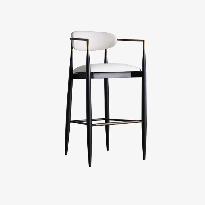 Elegant Alloy Frame Home White Metal Barstools High Chair 1