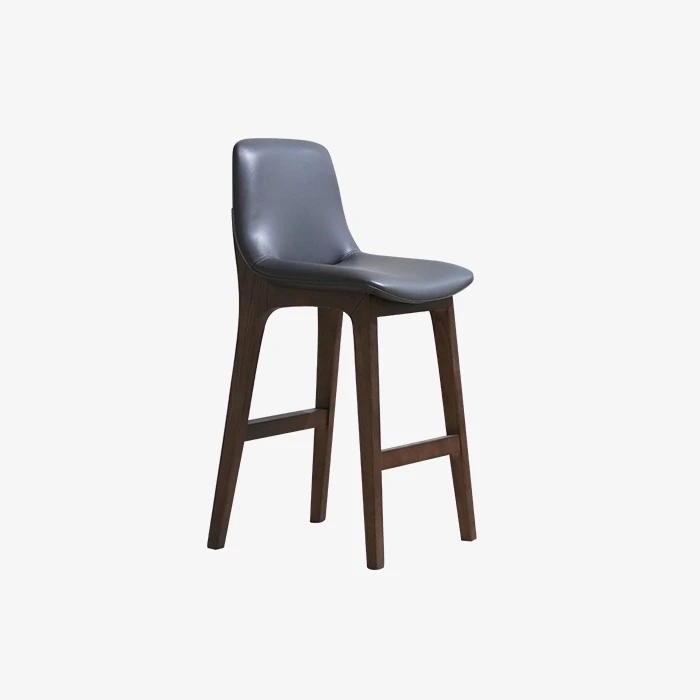Sgabello Bar Moderno Bianco Con Struttura In Frassino &Sedile Imbottito 1