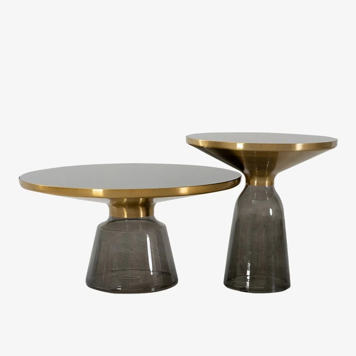 Ensemble de table basse/table d'appoint en verre moderne 1