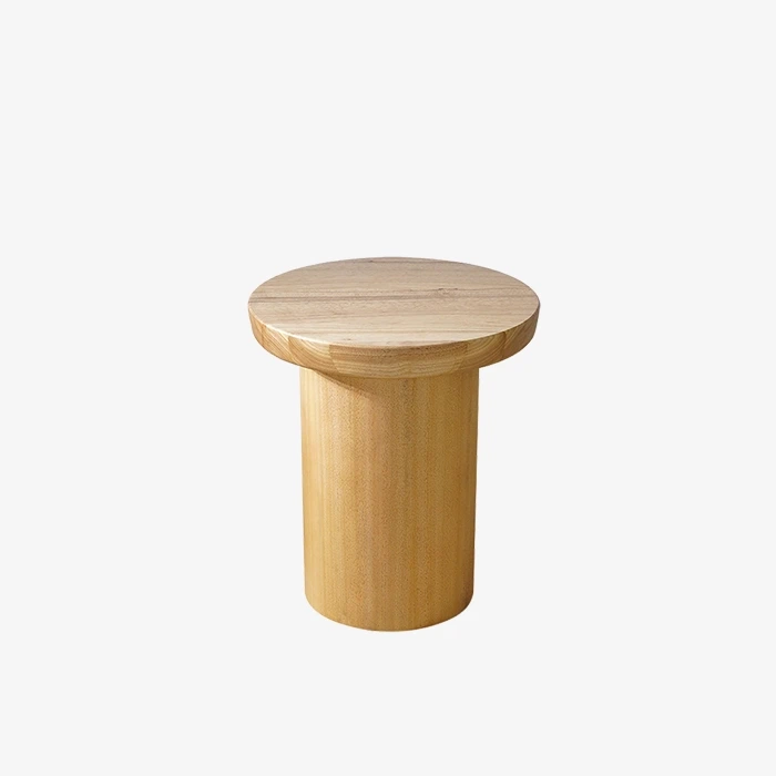 Muebles minimalistas, mesa auxiliar redonda pequeña, dormitorio de madera maciza 1