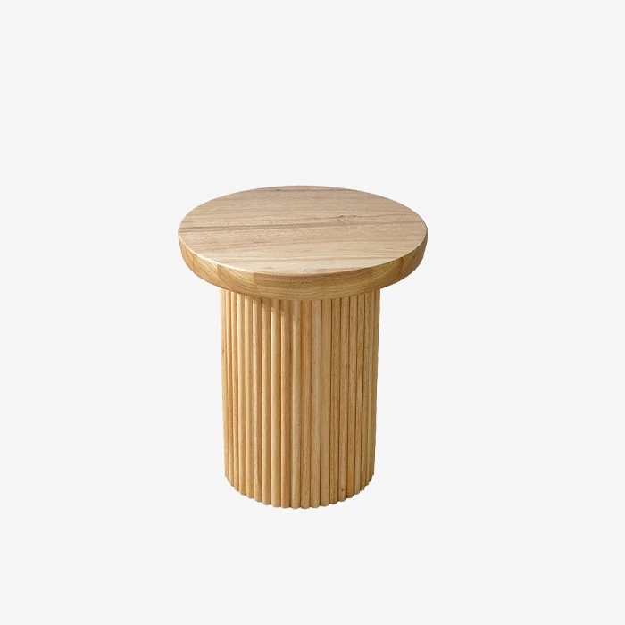 Table d'appoint ronde en bois de salon pour chambre à coucher West Elm 1