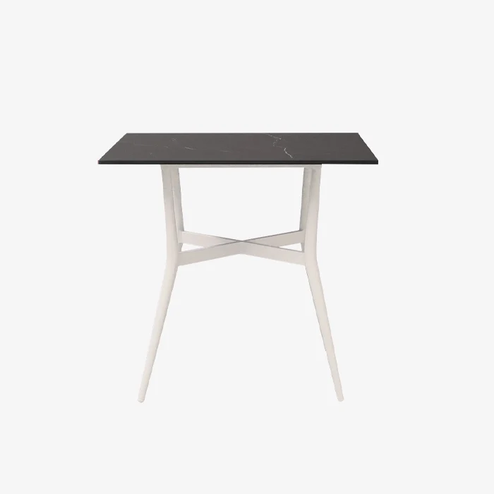 Outdoor Rock Slab Coffee Table Metal Side Table White 1