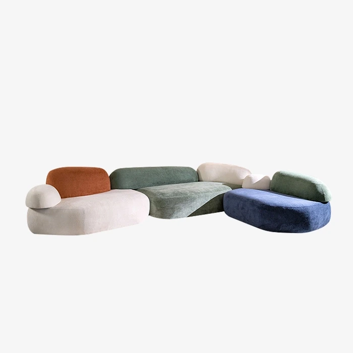 Italiensk Pebble Rubble Series Sektionsmodulär stoppad soffa 1