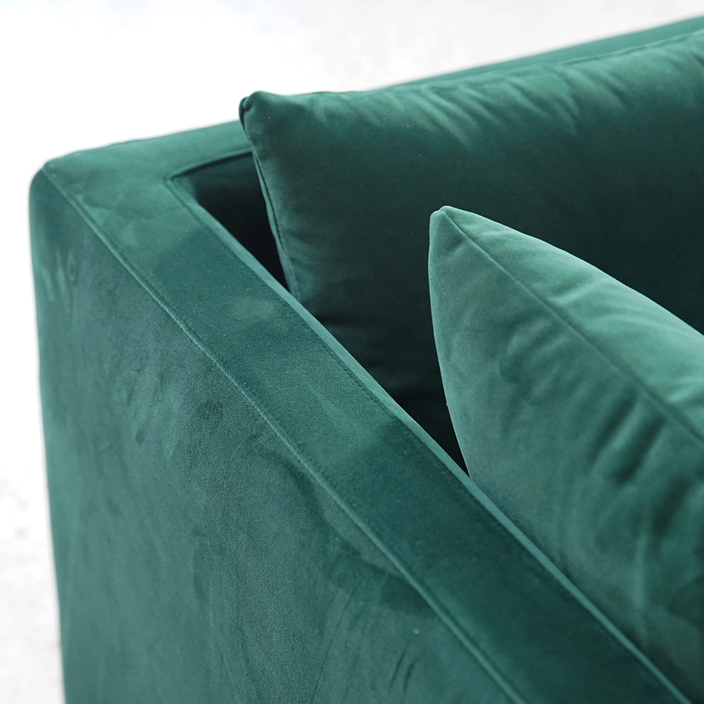 Causeuses de canapés modulaires en velours vert pour le salon 9