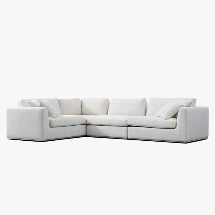 Minimalist Grey Modular Upholstered Sofa for Living Room 1