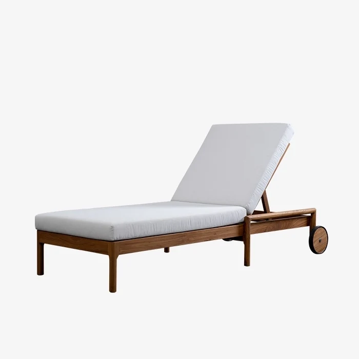 Outdoor Adjustable Lounger with Cushion 1