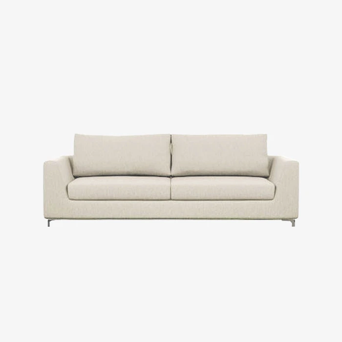 Sala de lavar móveis de lounge de couro de couro bege sofá 1