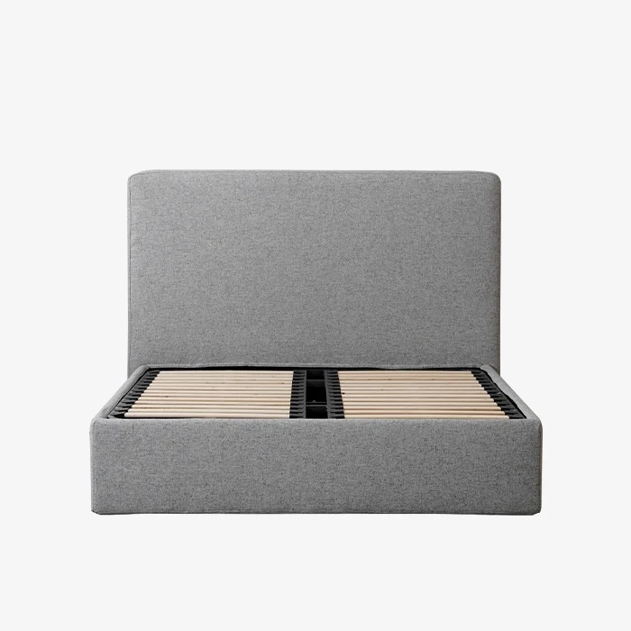 Detachable Cotton Linen Twin Queen Soft Bed Frame with Headboard 1