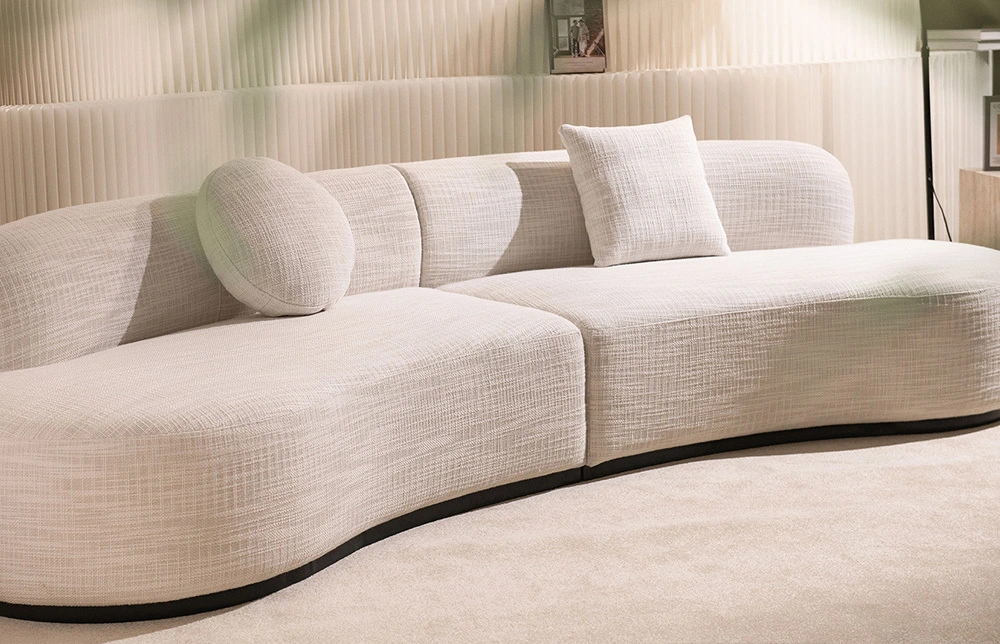 modern fabric curved couch indoor H836 1