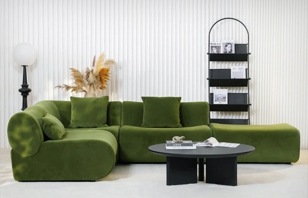 Модульный диван в форме зеленого бамбука для использования в помещении M040 1