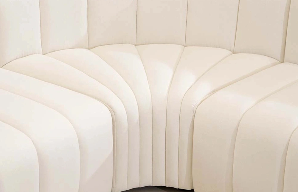 Outdoor Minimalist Modular Upholstered L-shaped Sectional Sofa with Ottoman M070 1