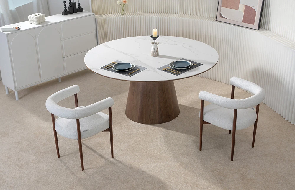 обеденный стол в белом мраморе HB75 1