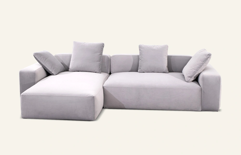 Pequeños sofás seccionales de tela desprendibles y lavables 1