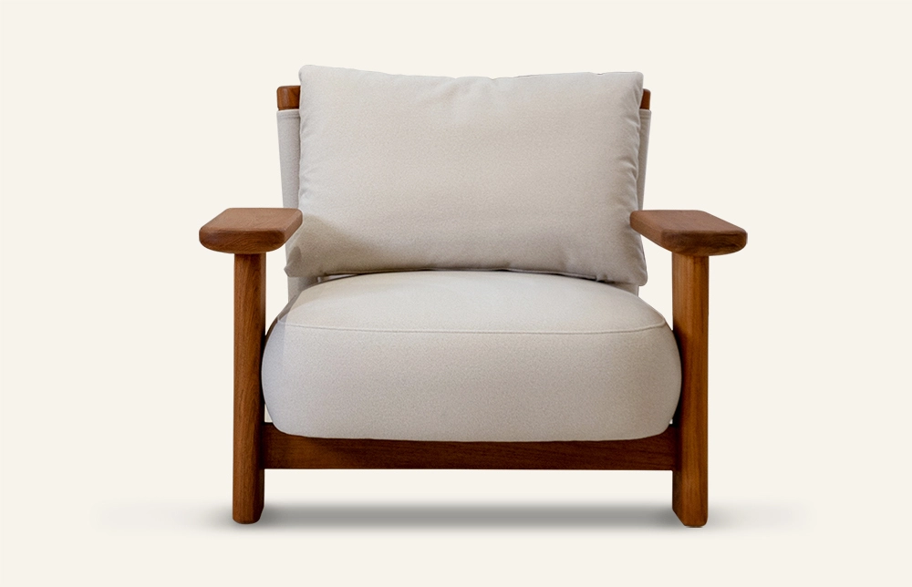 MIGLIO Teak upholstered Lounge Chair Outdoor M071 1