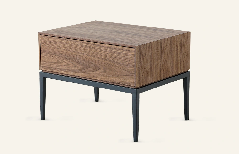 Enkel Wooden Drawer Nightstand with Metal base L742 1