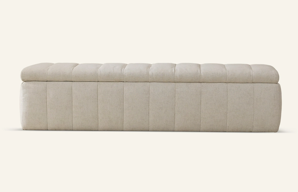 Modern White Fabric Storage Bed Bench MY25 1
