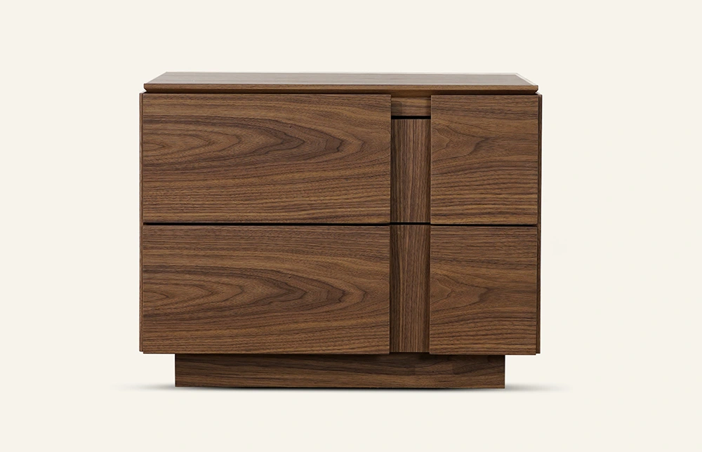 Korsa MDF Wooden Nightstand with Double Drawer L740 1