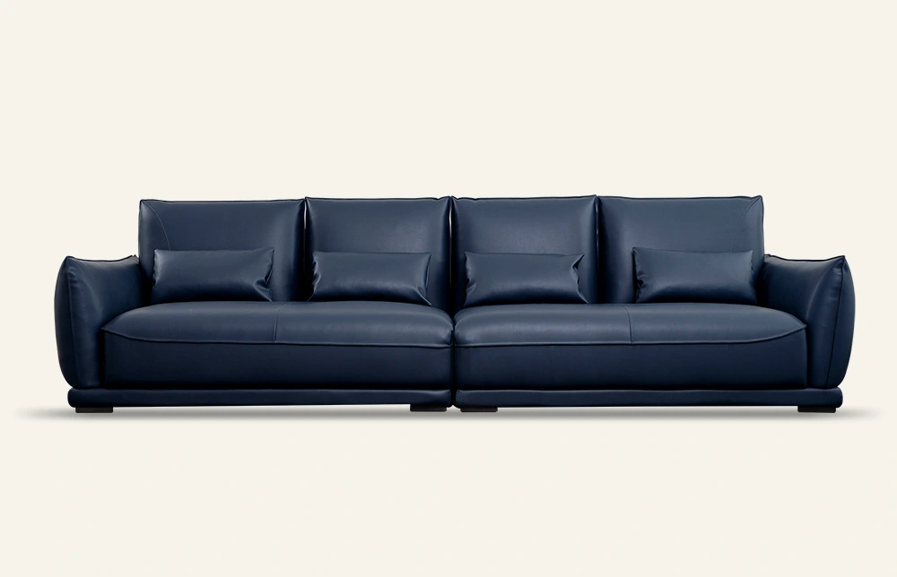Envelope Blue 4 seater leather sofa Living Room M044 1