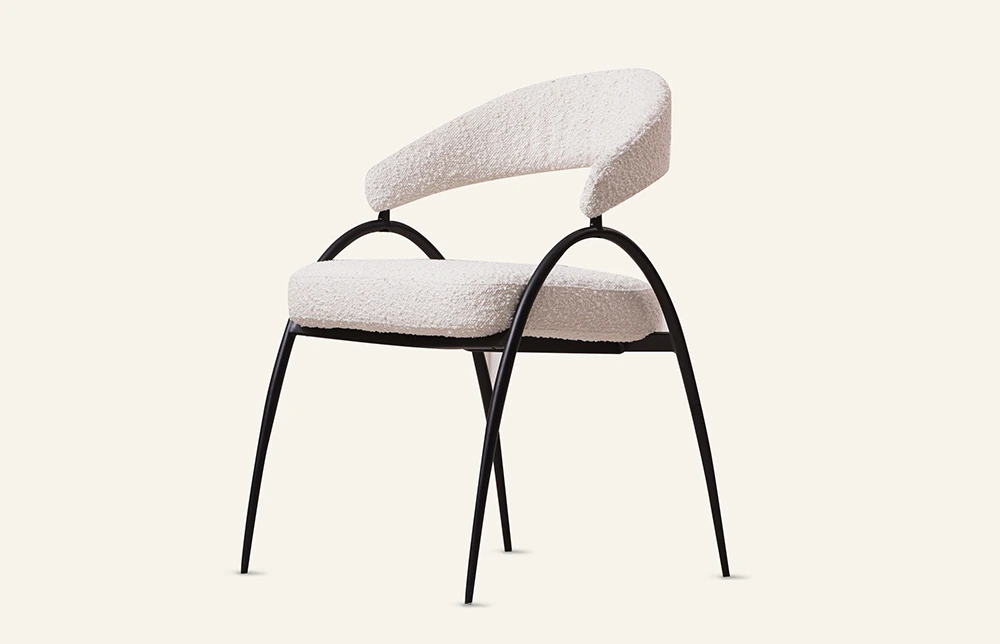 Miglio Arc Fabric Dining Chair Armrest Y06 1