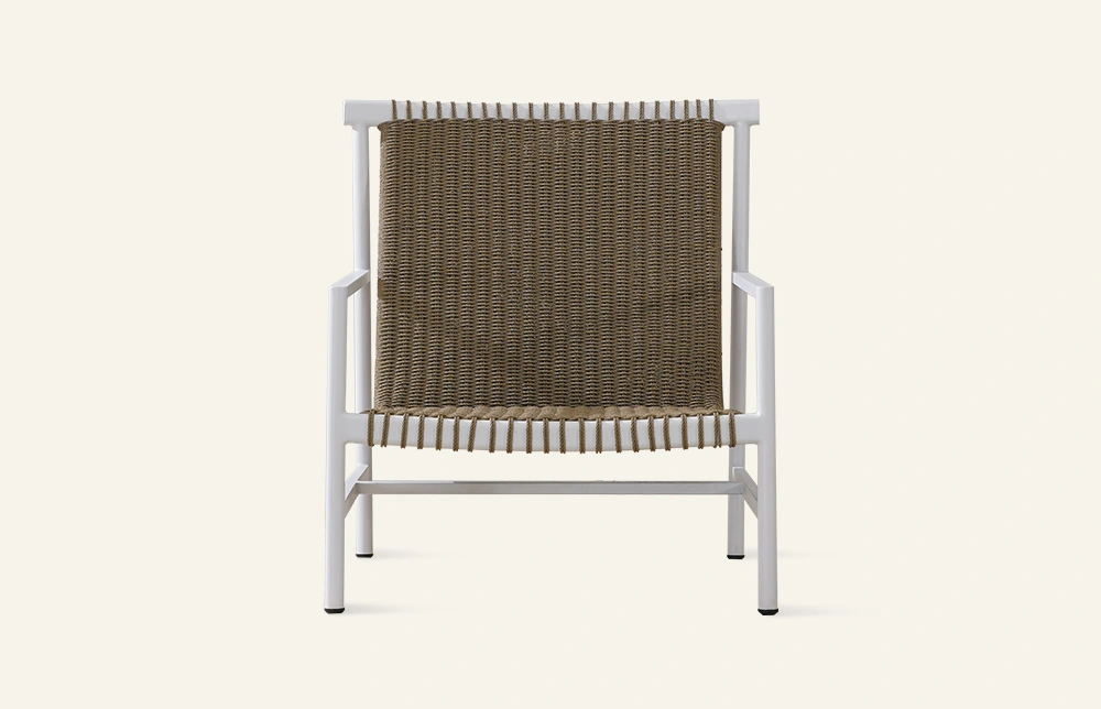 Silla de salón al aire libre tejida de metal moderna HC27 1