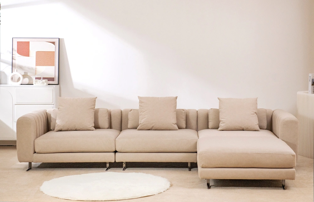 現代極簡l形截面角沙發客廳 1