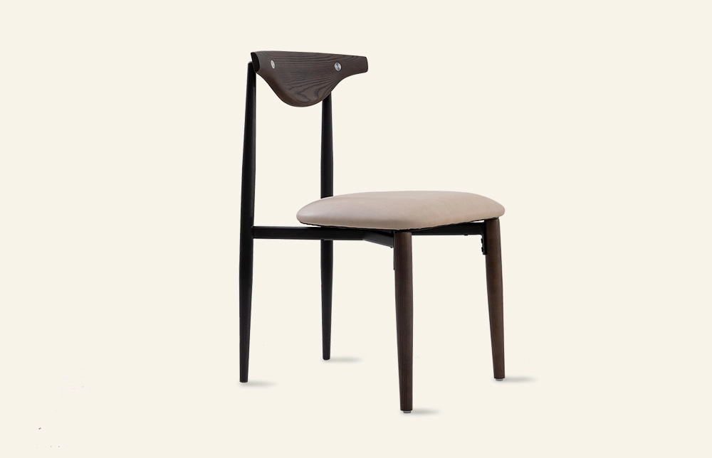Modern Metal Wooden Upholstered Dining Room Chair MY202 1