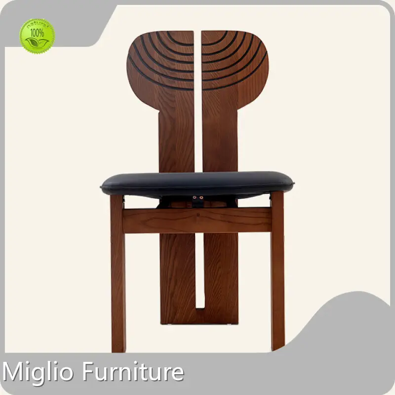 Wooden Chair Custom Leather Chair Villa/ Hotel/ Restaurant/ Dining Room/ Café MY72-a Factory 1