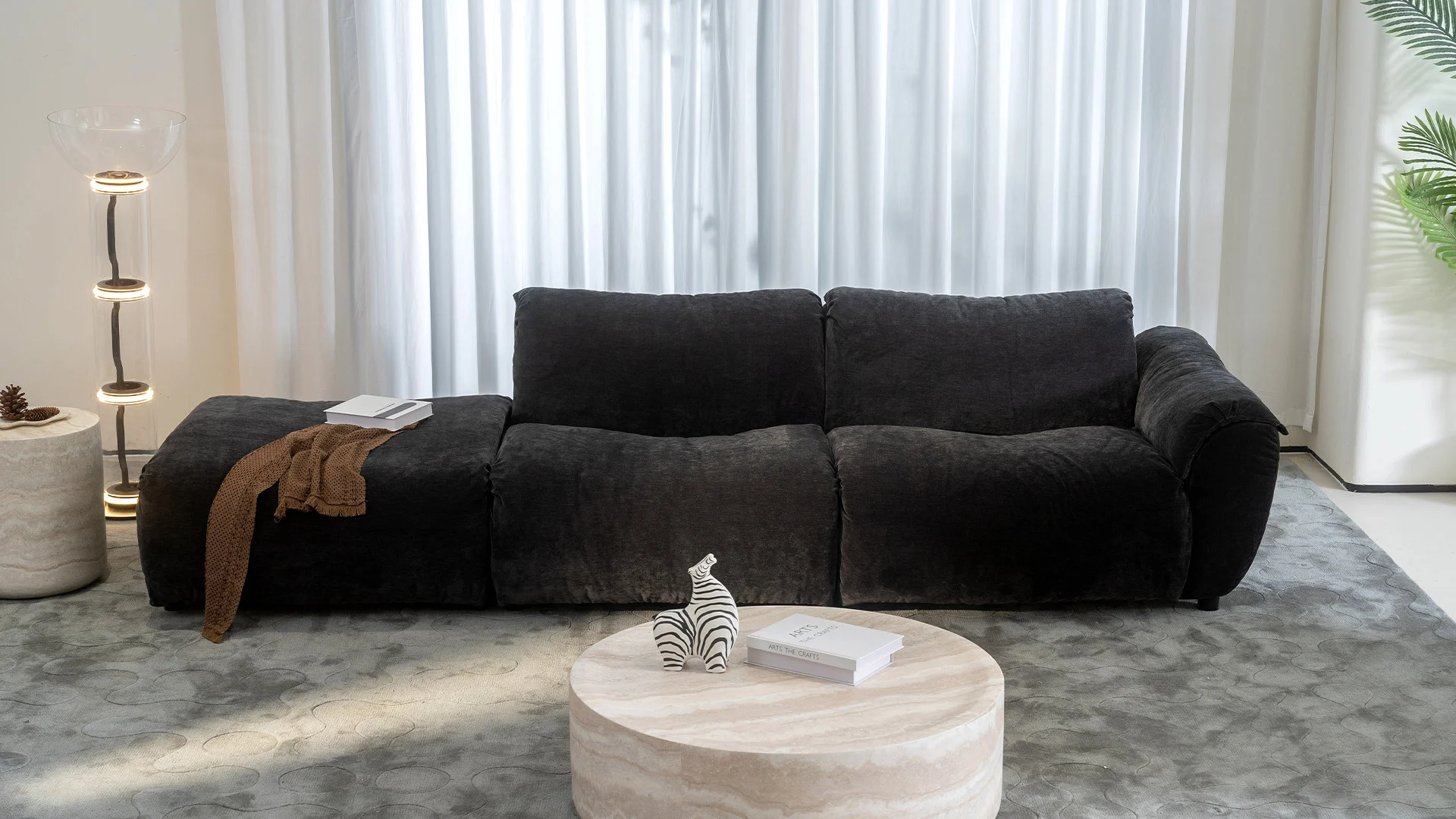 Bamboo Down Cloud Sofa Modular Black Washable M219 1