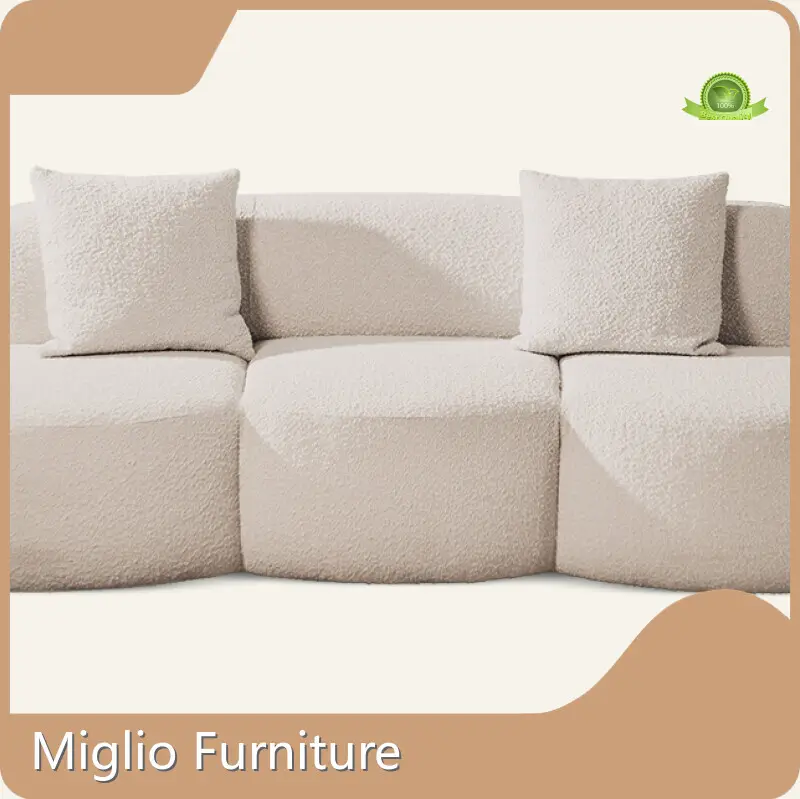 MIGLIO 5792 Leather Living Room Furniture Modern/ Minimalist/ Curved Supply 1