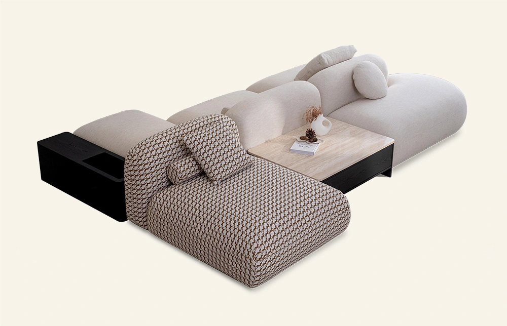 Harvey Doppelseitiges modulares Aufbewahrungssofa mit Couch-Beistelltisch M136 1