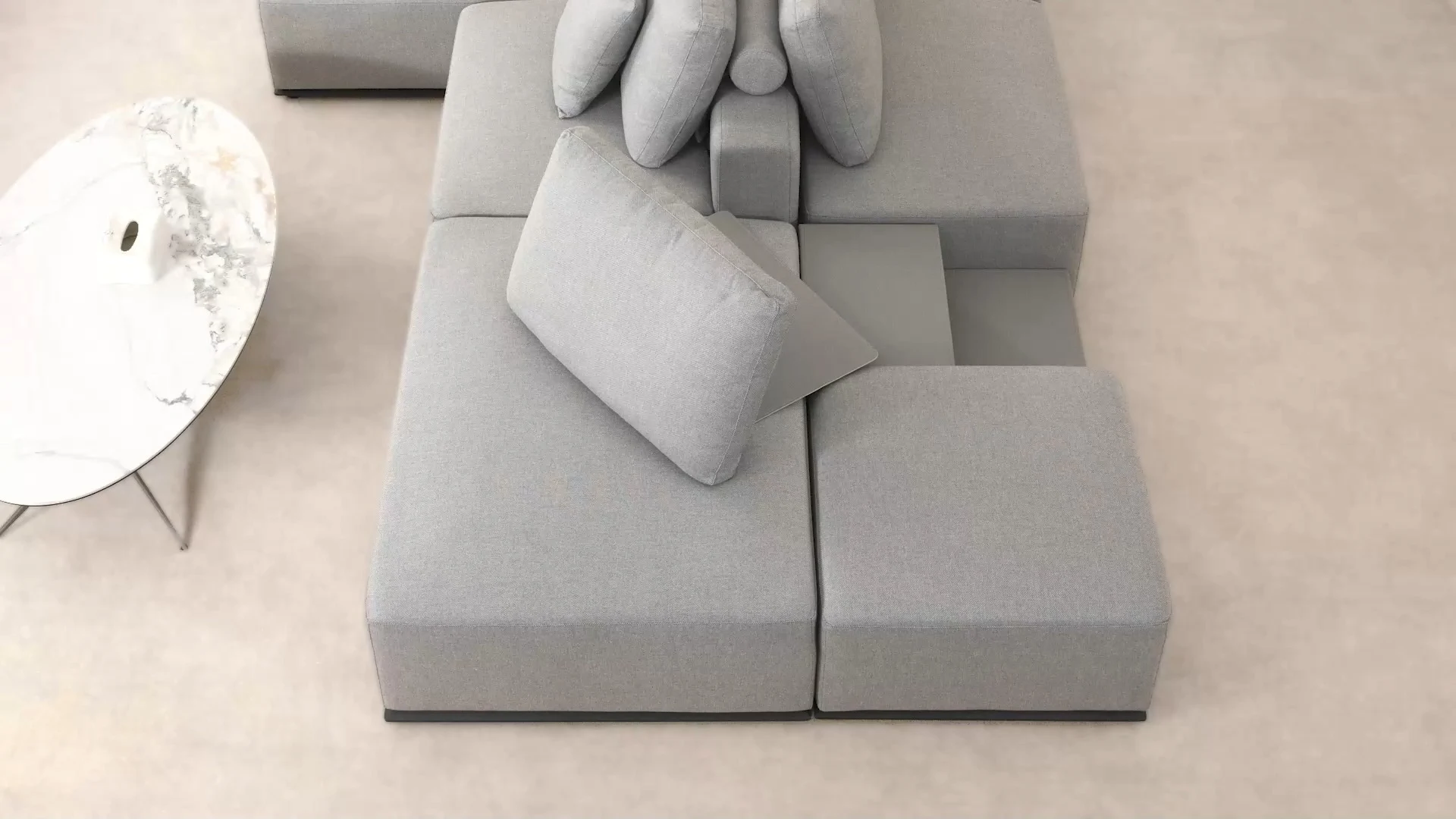 Wilderness Fabric Double-Sided Modular Sofa with Coffe Table K855 1