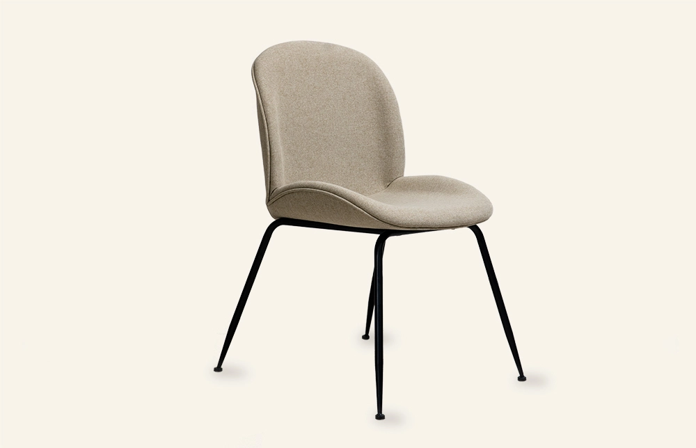 Silla de comedor minimalista tapizada en tela con patas de metal CT1013 1