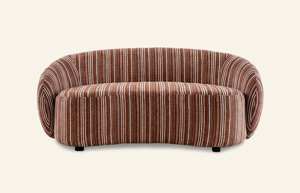 Pea Upholstered 2 Seater Curved Loveseat Sofa M221 1