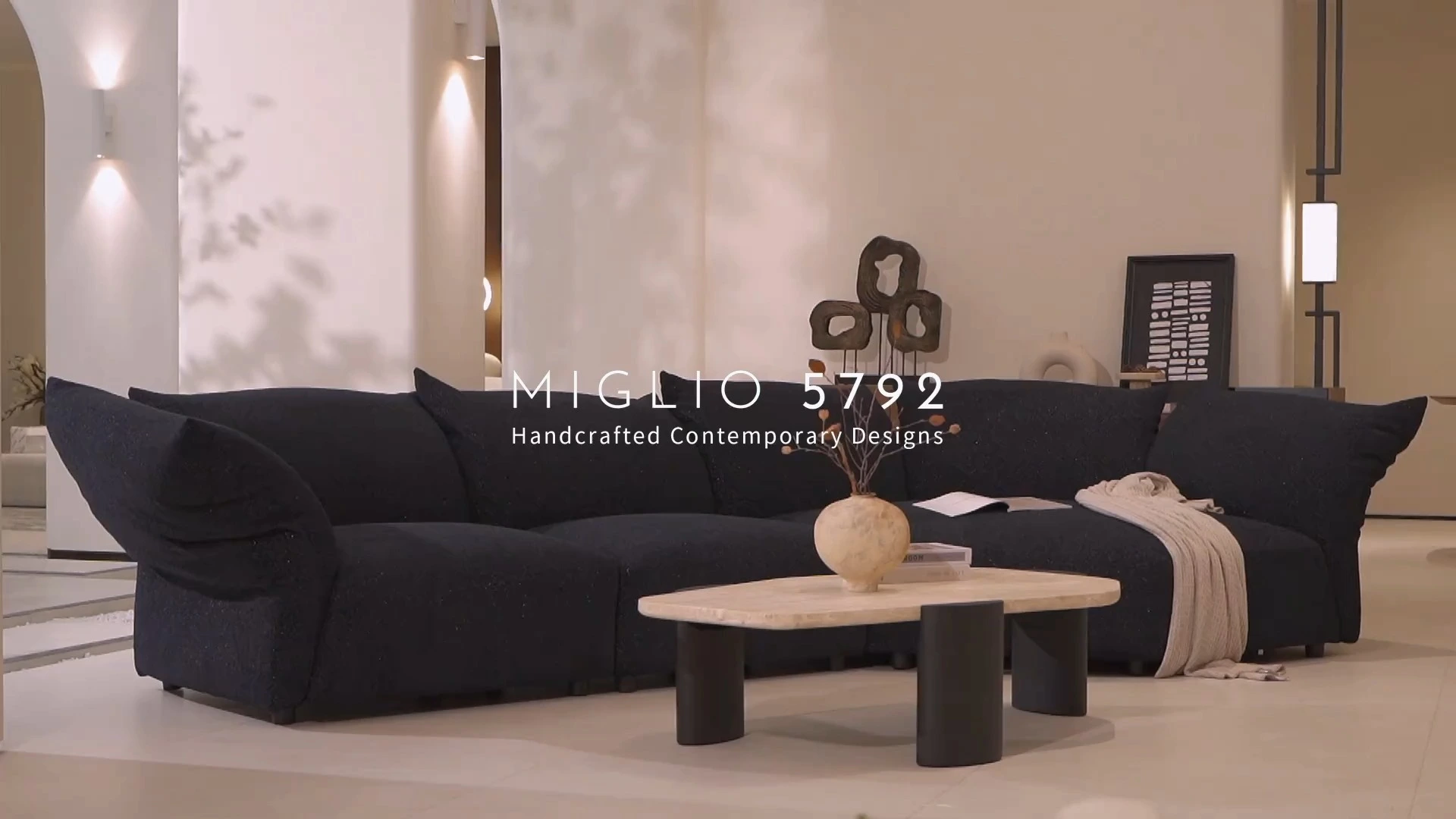 Flower Upholstered Large Sectional Sofa Adjustable Armrests Backrest M137 1