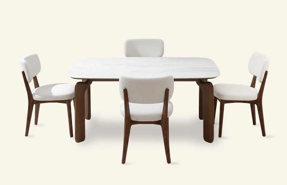 Ensemble table et chaises rectangulaires en marbre moderne TD1020-MY204 1