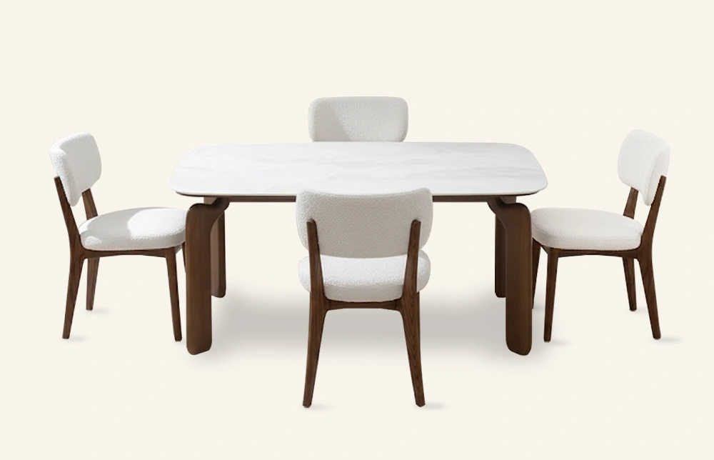 Modern Marble Rectangle Table Chairs Set TD1020-MY204 1