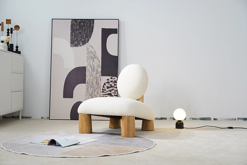 Cathedra Ovo Minimalistica Alba Tapizata Lignea CH023 1