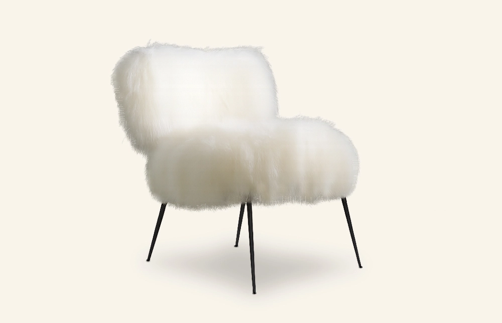 Poltrona Lana Plush Accent con gambe in metallo MY27 1