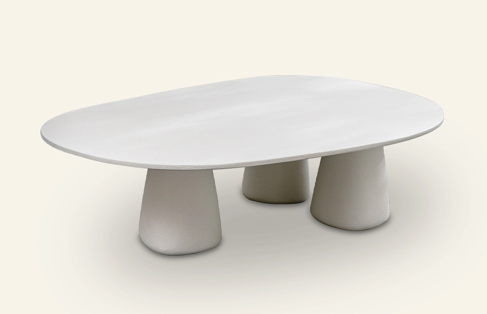 Petra Irregular White Fiberglass Outdoor Coffe Table HB84 1