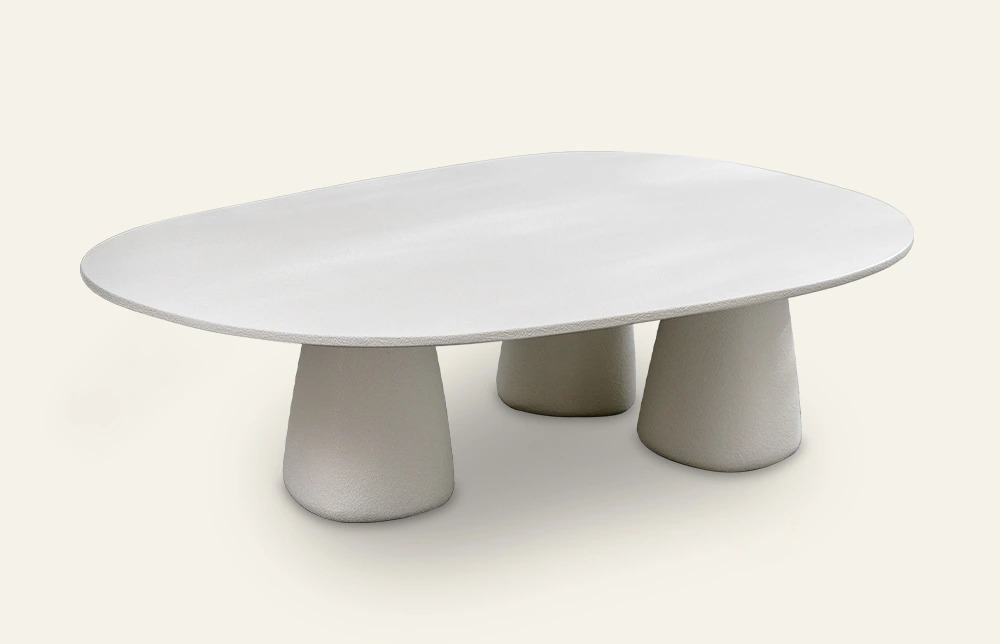 Petra Irregular White Fiberglass Outdoor Coffe Table HB84 1