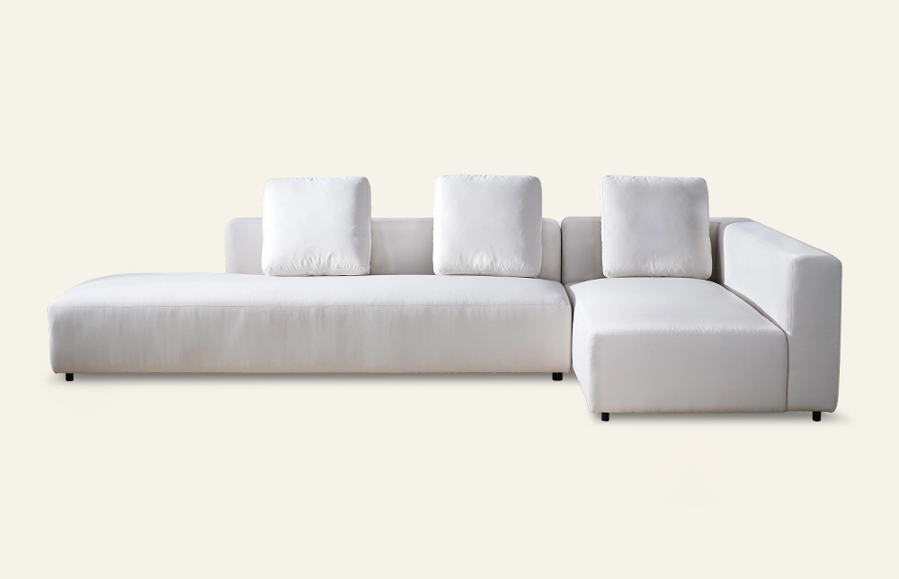 Murni Minimalist White Outdoor L Sectional Sofa H838 1